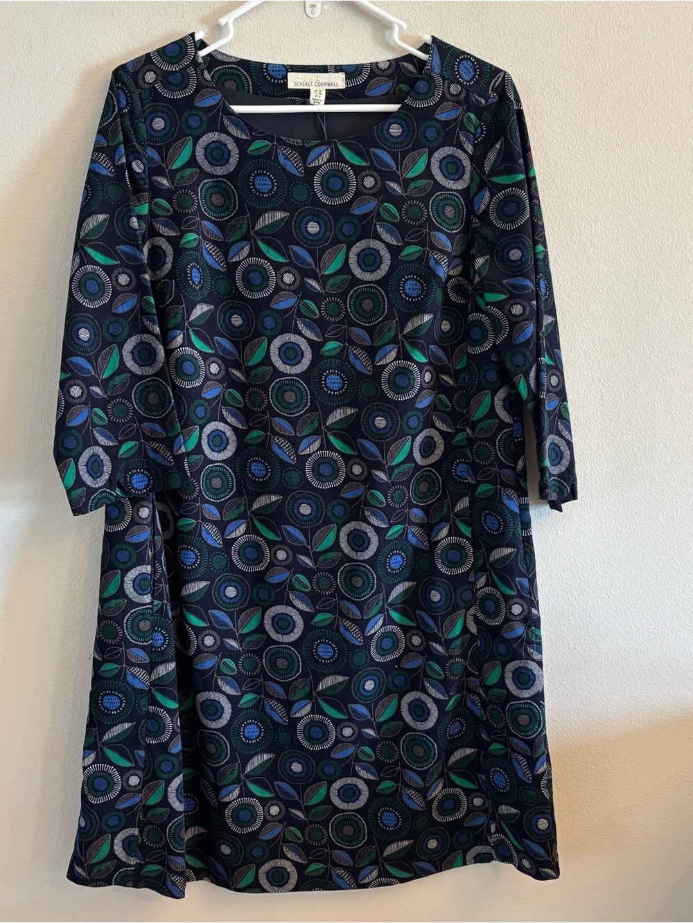 Seasalt Cornwall dress navy blue floral and geometric Stem Raven Size 6 NEW